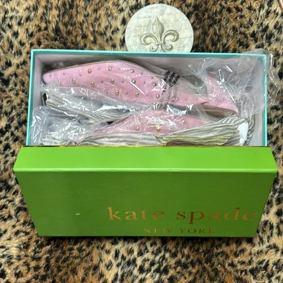 kate spade New York Women's Surie Mules Parisian Pink Studded Slides NWB Size 9 - Picture 7 of 8